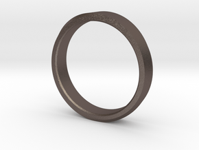 Surface Twist Ring in Polished Bronzed-Silver Steel: 5 / 49