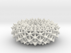 Hexagon Weave on Torus in White Natural Versatile Plastic