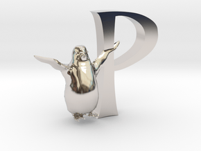 P-Pinguin in Rhodium Plated Brass