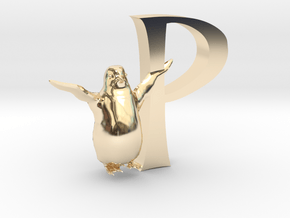 P-Pinguin in 14k Gold Plated Brass