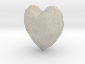 Lucky Heart Pendant for a Necklace or Keychain in Natural Sandstone