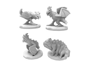 cockatrice and basilisk in White Natural Versatile Plastic