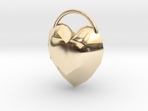Large Heart Pendant for Necklace in 14K Yellow Gold