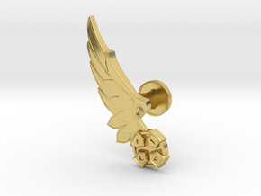 Winged D-pad Cufflink in Polished Brass