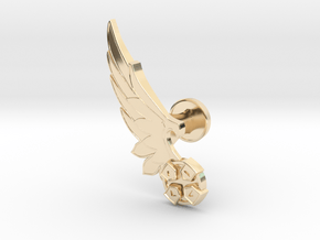 Winged D-pad Cufflink in 14k Gold Plated Brass