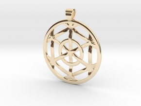 Hexaspell [pendant] in 14k Gold Plated Brass
