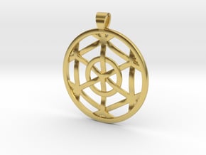 Hexaspell [pendant] in Polished Brass