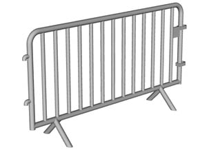 OviMob01 - Metallic police barrier in Tan Fine Detail Plastic
