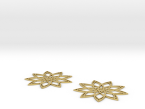 Nine-Point Wire-Star Earring in Polished Brass