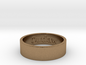 Outlaw Mens Ring Size 13 (Engraved Inside) in Natural Brass