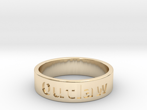 Outlaw Mens Ring 19.8mm Size10 in 14K Yellow Gold