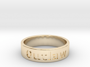 Outlaw Mens Ring 20.6mm Size11 in 14K Yellow Gold