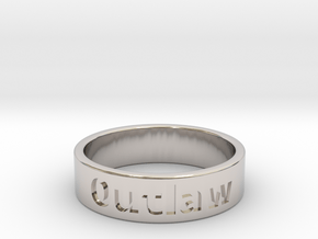 Outlaw Mens Ring 19.8mm Size10 in Platinum