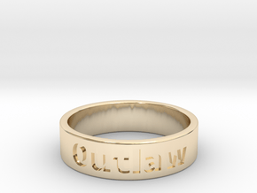 Outlaw Mens Ring 22.2mm Size13 in 14K Yellow Gold