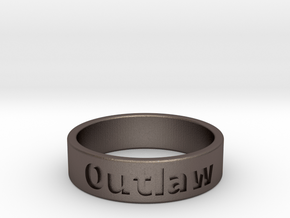 Outlaw Mens Ring 20.6mm Size11 in Polished Bronzed Silver Steel