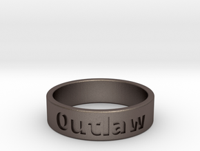 Outlaw Mens Ring 22.2mm Size13 in Polished Bronzed Silver Steel