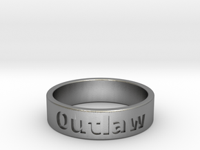 Outlaw Mens Ring 22.2mm Size13 in Natural Silver
