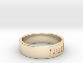 Outlaw Mens Ring 21.3mm Size12 in 14K Yellow Gold