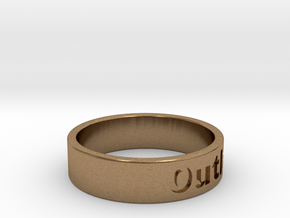 Outlaw Mens Ring 21.3mm Size12 in Natural Brass