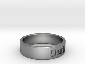 Outlaw Mens Ring 21.3mm Size12 in Natural Silver