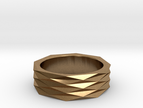 Origami Ring 'H' in Natural Brass