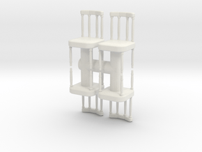 Antique Chair (x4) 1/43 in White Natural Versatile Plastic