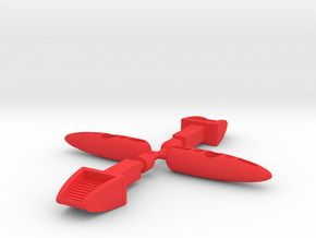 Saucer UFO Missiles in Red Processed Versatile Plastic