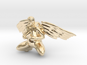 The winged neolithic goddess in 14k Gold Plated Brass