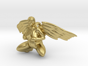 The winged neolithic goddess in Natural Brass