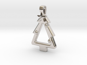 Festive Christmas Tree  in Rhodium Plated Brass