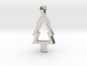 Elegant Christmas Tree in Rhodium Plated Brass