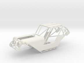 Fat Girl SCX24 with body panels and motor plate in White Natural Versatile Plastic