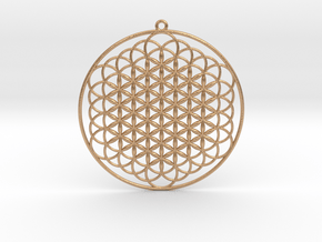 Extended Flower Of Life Pendant 2.5" in Natural Bronze