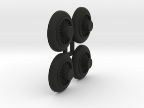 Wooden Railway Wheel - Full Size - 4 Pack in Black Premium Versatile Plastic