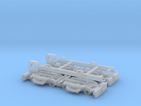 VEVEY Rollbock H0m, 4 Stück mit 2 Kuppelstangen in Tan Fine Detail Plastic