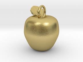 Apple Charm in Natural Brass