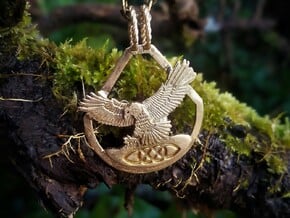 Celtic Zodiac hawk pendant in Natural Bronze