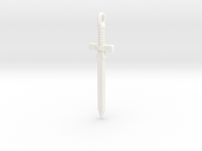 Sword pendant in White Processed Versatile Plastic