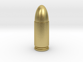 9x19 bullet in Natural Brass