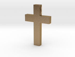 Cross Pendant in Polished Gold Steel