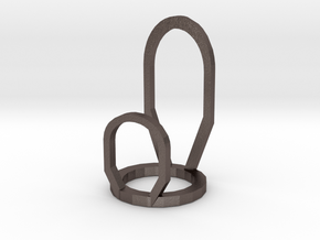 MCP Ring Splint (Size 4) in Polished Bronzed-Silver Steel: 4 / 46.5