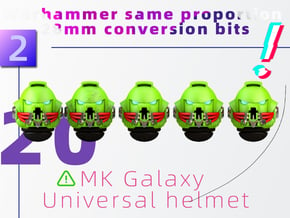 MK Galaxy Universal helmet Model 2 in Smooth Fine Detail Plastic