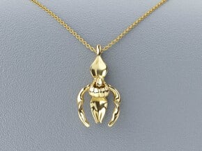 Lady's Slipper Orchid Pendant - Nature Jewelry in 14k Gold Plated Brass