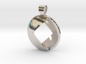 Double square [pendant] in Rhodium Plated Brass
