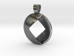 Double square [pendant] in Polished Silver