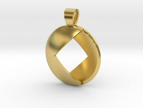 Double square [pendant] in Polished Brass