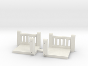 Concrete Art Deco Stair Landing (N scale) in White Natural Versatile Plastic