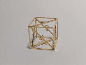 Air - d6 in 18k Gold Plated Brass