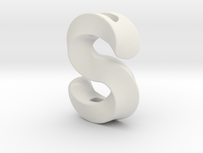 S Pendant_1 in White Natural Versatile Plastic
