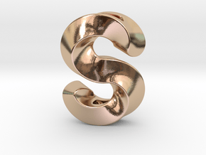 S Pendant_1 in 14k Rose Gold Plated Brass